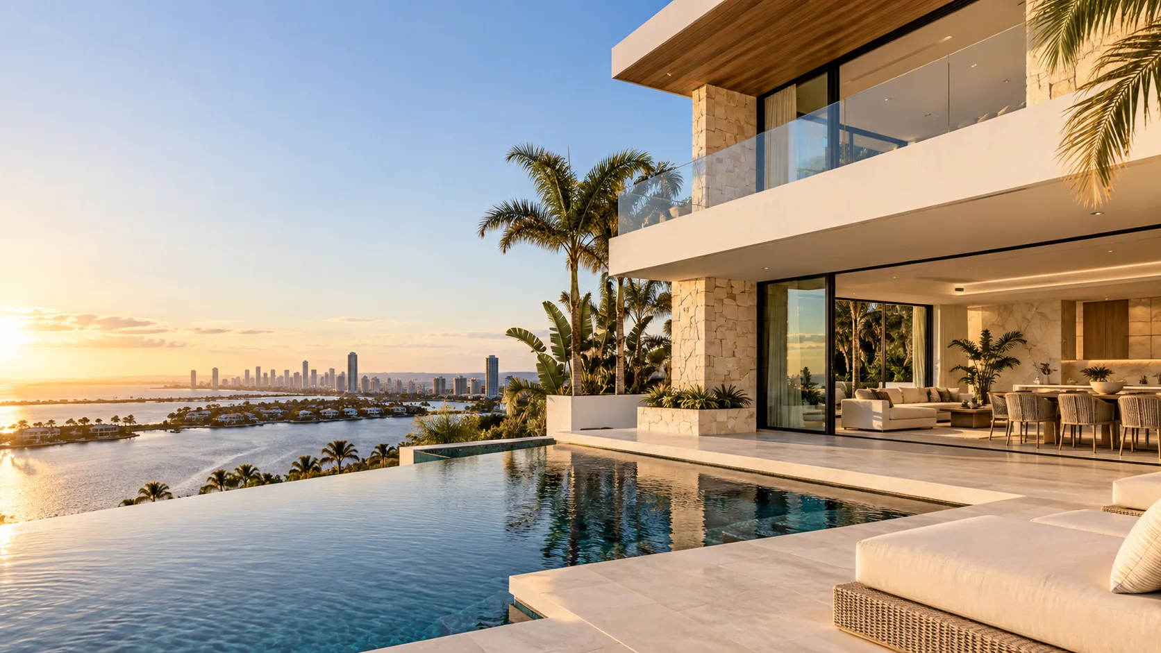 Modern coastal property with pool