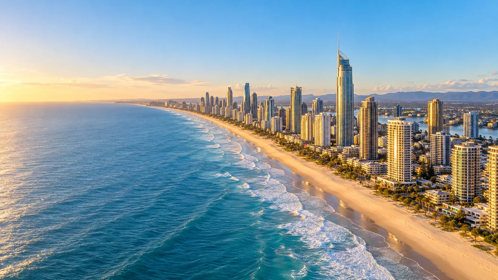 Illustrative Gold Coast beachfront skyline